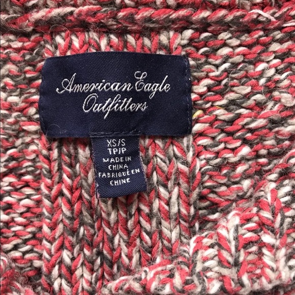 American Eagle Bolero Turtle Neck Sleeveless Multi Colour Buttons XS Knit Women - Picture 5 of 7